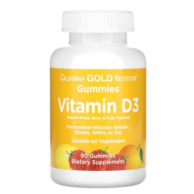 California Gold Nutrition Vitamin D3 Gummies 90 жуйок CGN-1196 фото