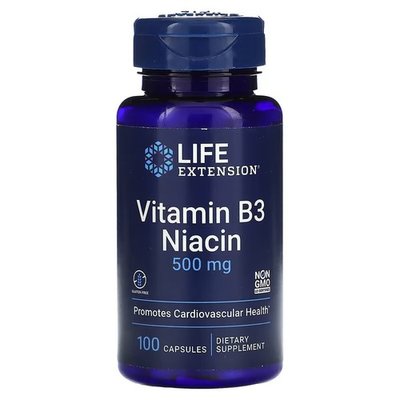 Life Extension Vitamin B3 Niacin 500 mg 100 капсул LEX-37210 фото