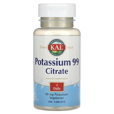 KAL Potassium 99 Citrate 99 mg 100 таблеток CAL-13794 фото