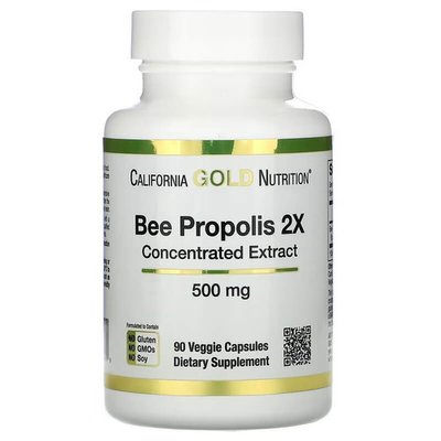 California Gold Nutrition Bee Propolis 500 mg 90 Капсул 01928 фото