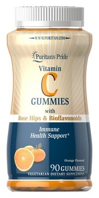 Puritan's Pride Vitamin C Gummies with Rose Hips & Bioflavonoids 90 жувальних цукерок 25419 фото