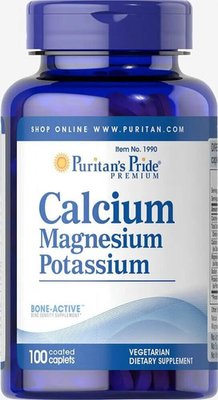 Puritan's Pride Calcium Magnesium and Potassium 250 mg/49 mg 100 таб 01990 фото