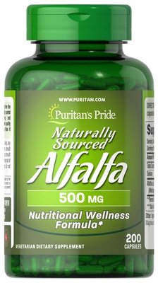 Puritan's Pride Alfalfa Naturally Sourced 500 mg 200 капсул 30918 фото