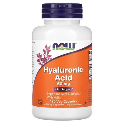 NOW Hyaluronic Acid 50 mg 120 вегетаріанських капсул NOW-3157 фото