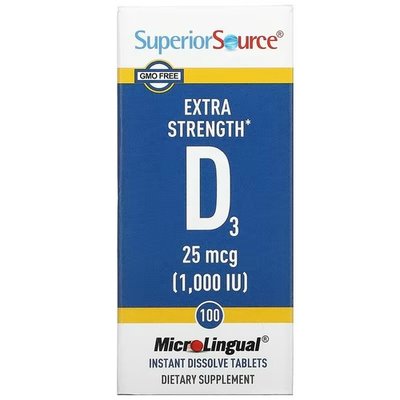 Superior Source Extra Strength D3 1,000 IU 100 швидкорозчинних таблеток SPS-90850 фото