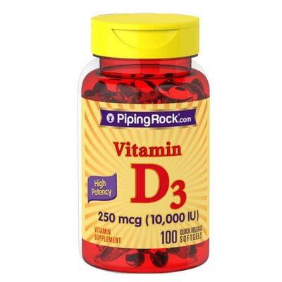 PipingRock High Potency Vitamin D3 10,000 IU 100 рідких капсул 1011 фото