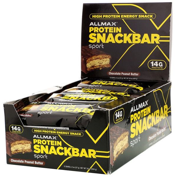 AllMax Protein Snack Bar 57 грам, Шоколад - Арахісове Масло 1431 фото