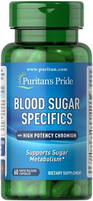 Puritan's Pride Blood Sugar Specifics 60 капсул 55534 фото