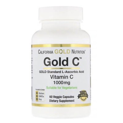 California Gold Nutrition Gold C 1000 mg 60 рослинних капсул 911 фото