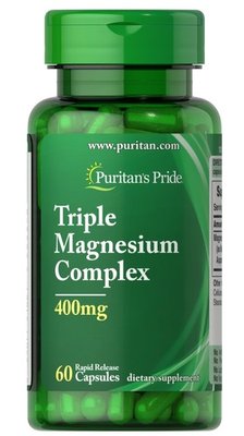 Puritan's Pride Triple Magnesium Complex 400 mg 60 капсул 51661 фото