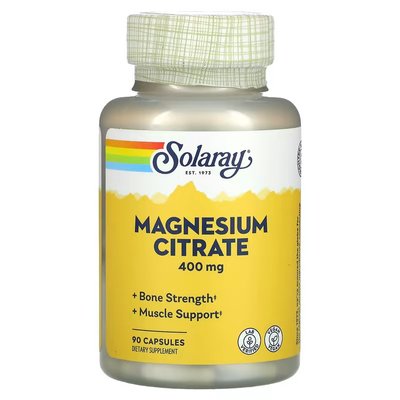 Solaray Magnesium Citrate 400 mg 90 капсул SOR-046301 фото
