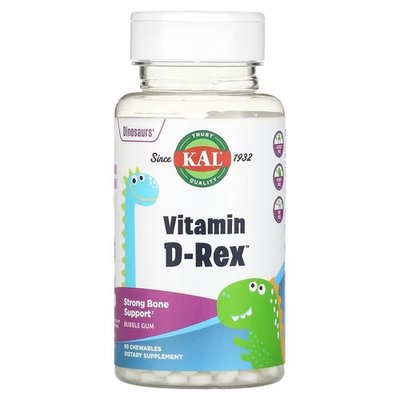 KAL Dinosaurs Vitamin D-Rex 90 жувальних таблеток CAL-46202 фото
