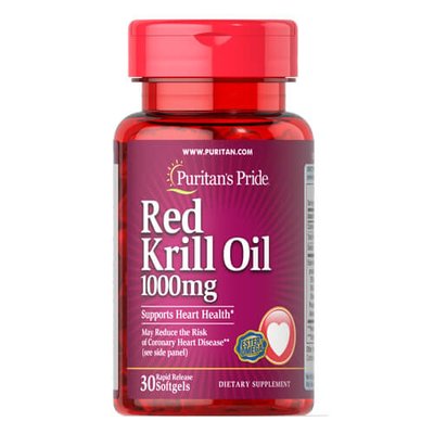 Puritan's Pride Red Krill Oil 1000 mg 30 капс 1284 фото