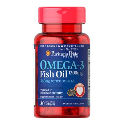 Puritan's Pride Omega-3 Fish Oil 1200 mg 30 капс 1355 фото