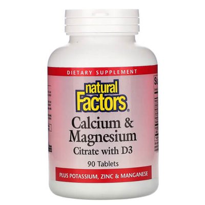 Natural Factors Calcium & Magnesium Citrate with D3 90 таб 1606 фото