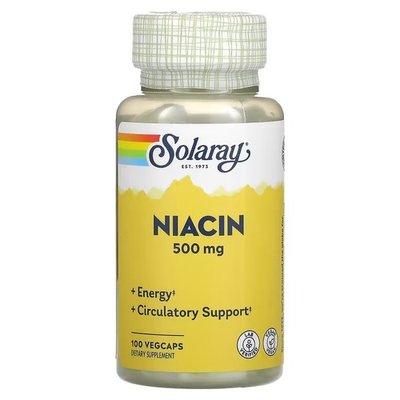 Solaray Niacin 500 mg 100 капсул SOR-04363 фото