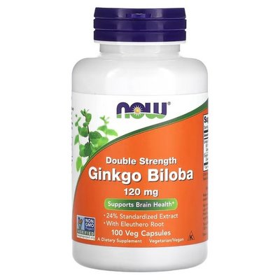 NOW Ginkgo Biloba 120 mg 100 капсул NOW-004683 фото
