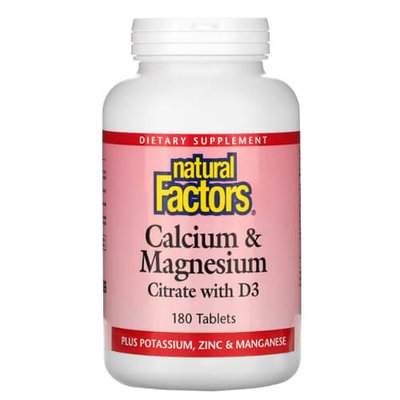 Natural Factors Calcium & Magnesium Citrate with D3 180 таб 1607 фото