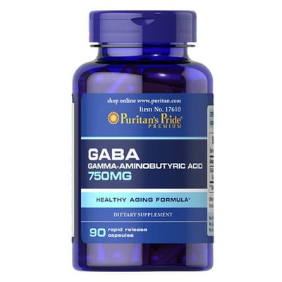 Puritan's Pride GABA 750 mg 90 капс 17610 фото