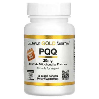 California Gold Nutrition PQQ 20 mg 30 рослинних капсул CGN-01291 фото