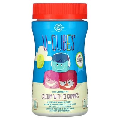 Solgar U-Cubes Children's Calcium with D3 60 жувальних цукерок SOL-057607 фото