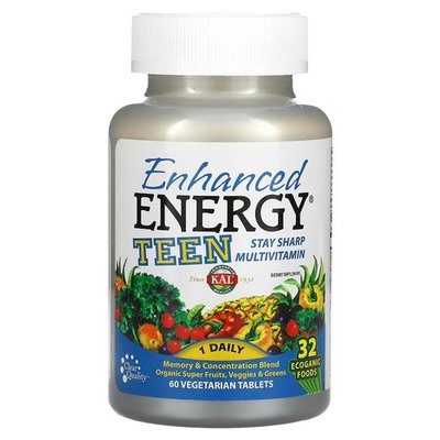 KAL Enhanced Energy Teen 60 вегетаріанських таблеток CAL-74810 фото