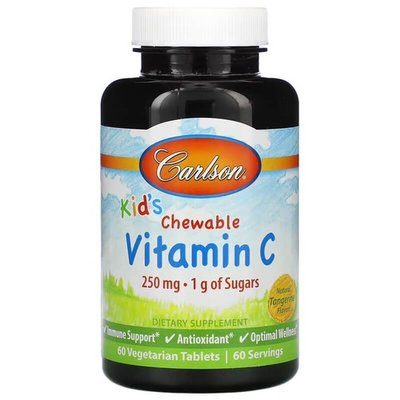 Carlson Kid's Chewable Vitamin C 250 mg 60 таблеток CAR-3100 фото