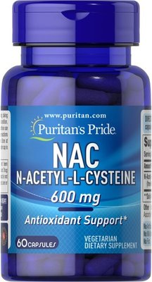 Puritan's Pride NAC 600 mg (N-Acetyl Cysteine) 60 капсул 026241 фото
