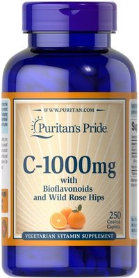 Puritan's Pride Vitamin C-1000 mg with Bioflavonoids & Rose Hips 250 таблеток 00693 фото