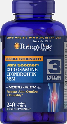 Puritan’s Pride Glucosamine Chondroitin MSM Double Strength 240 таб 27814 фото