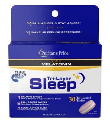 Puritan's Pride Melatonin Tri-Layer Sleep 30 Tri-Layer таблеток 025231 фото