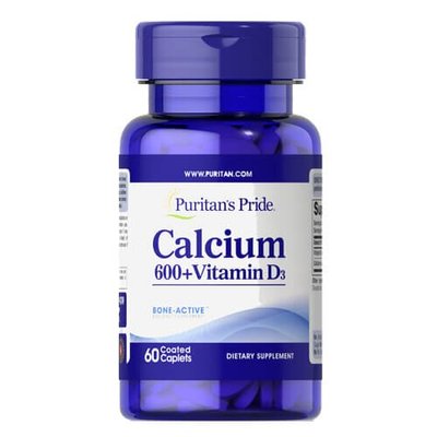 Puritan's Pride Calcium + Vitamin D3 60 табл 1192 фото