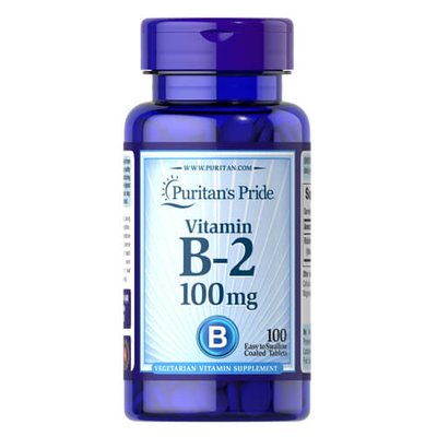 Puritan's Pride Vitamin B-2 (Riboflavin) 100 mg 100 табл 0640 фото