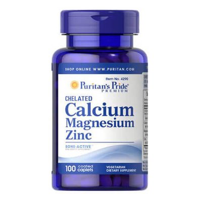 Puritan's Pride Chelated Calcium Magnesium Zinc 100 таб. 490 фото