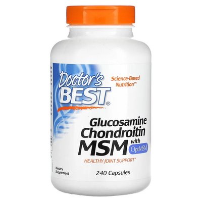 Doctor's Best Glucosamine Chondroitin MSM with OptiMSM 240 капсул DRB-00081 фото