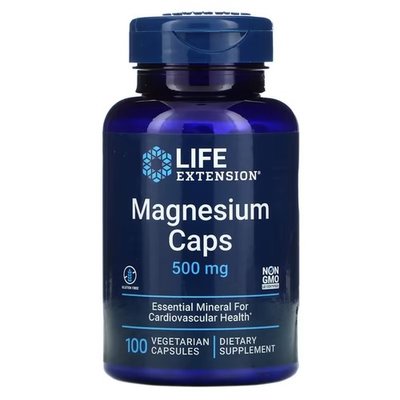Life Extension Magnesium Caps 500 mg 100 рослинних капсул LEX-14591 фото