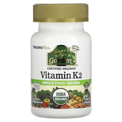 NaturesPlus Organic Vitamin K2 60 вегетаріаньких капсул NAP-30737 фото