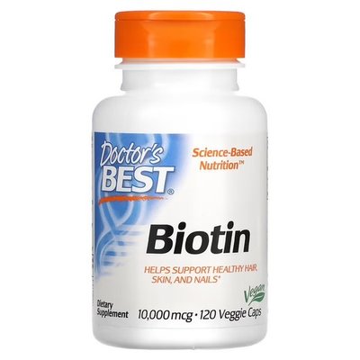 Doctor's Best Biotin 10,000 mcg 120 вегетаріанських капсул DRB-00373 фото
