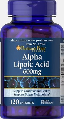 Puritan's Pride Alpha Lipoic Acid 600 mg 120 капсул 17967 фото