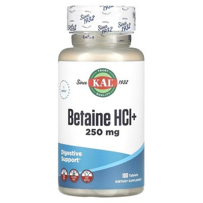 KAL Betaine HCl+ 250 mg 100 таблеток CAL-10265 фото