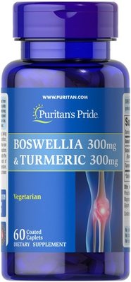 Puritan's Pride Boswellia 300 mg & Turmeric 300 mg 60 таблеток 21039 фото