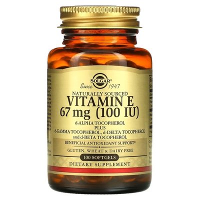 Solgar Vitamin E 67 мг (100 МО) 100 капсул SOL-3461 фото
