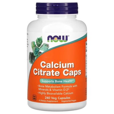 NOW Calcium Citrate Caps 240 каспул NOW-1237 фото