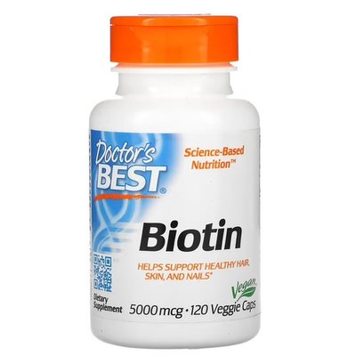 Doctor's Best Biotin 5,000 mcg 120 вегетаріанських капсул DRB-00301 фото