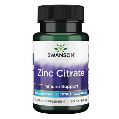 Swanson Zinc Citrate 50 mg 60 капсул 1129 фото