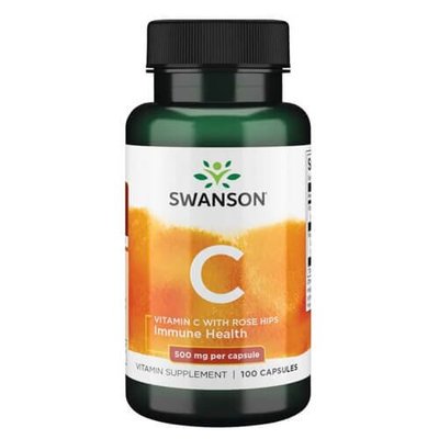 Swanson Vitamin C with Rose Hips 500mg 100 капс 1209 фото