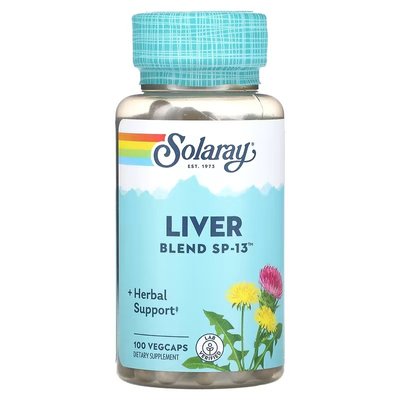 Solaray Liver Blend SP-13 100 рослинних капсул SOR-02130 фото