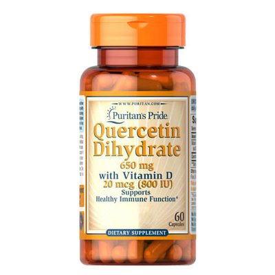 Puritan's Pride Quercetin Dihydrate 650 mg with Vitamin D 800 IU 60 капсул 026157 фото
