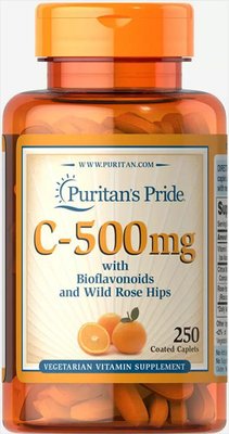 Puritan's Pride Vitamin C 500 mg with Bioflavonoids & Rose Hips 250 таблеток 2043 фото