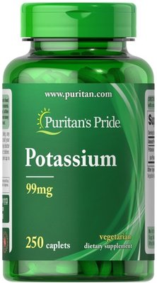 Puritan's Pride Potassium Gluconate 99 mg 250 таблеток 01113 фото